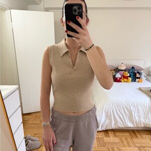 Old Navy Tan Ribbed Knit Top